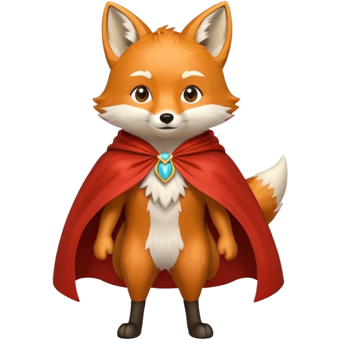 Posing fox with cape emoji