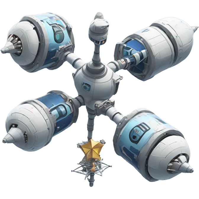  space station with 3 space anchors emoji