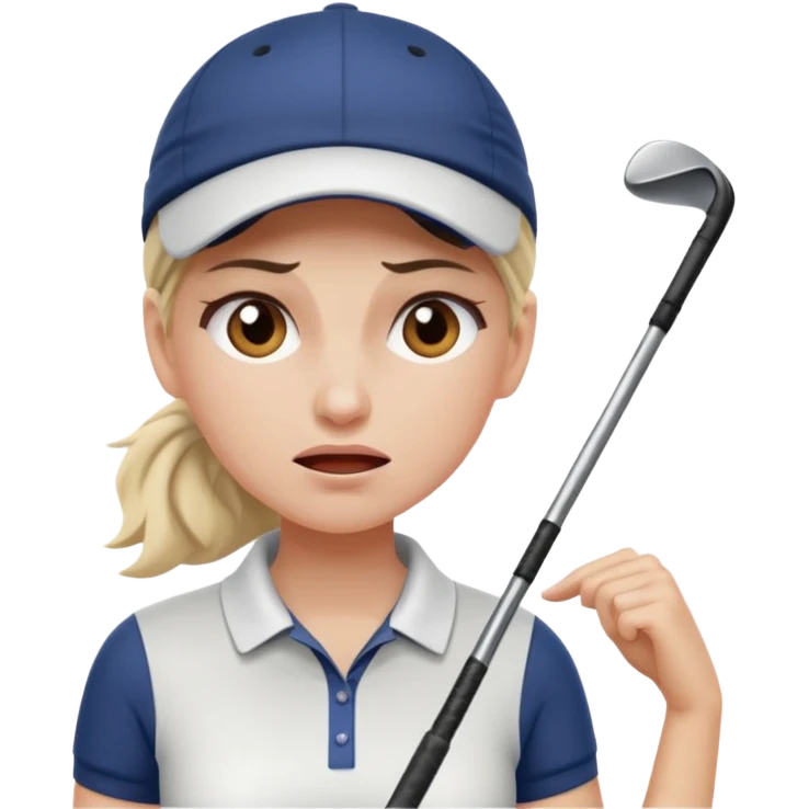women golfer pain emoji