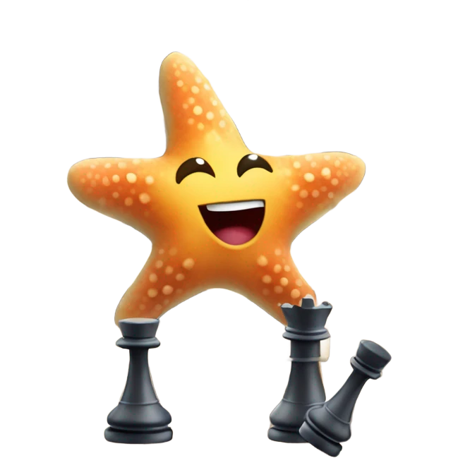 Starfish playing chess emoji