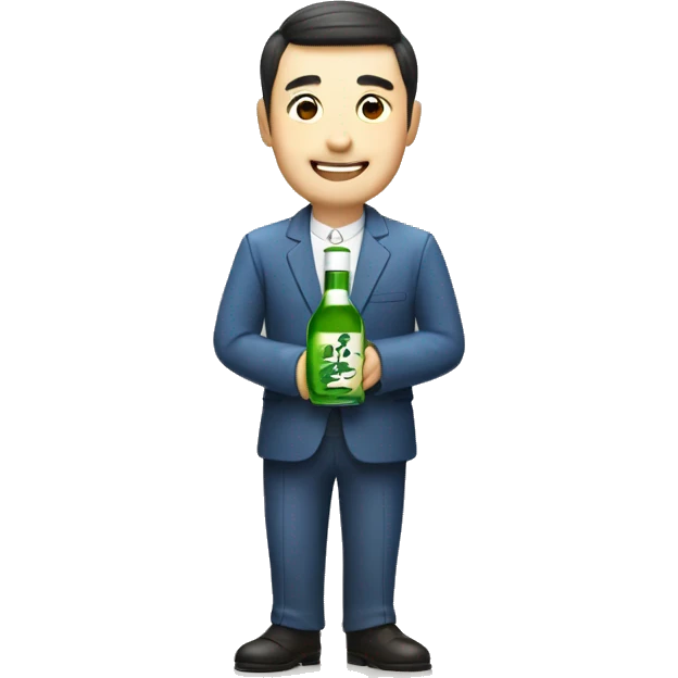 soju with man emoji