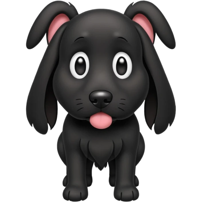 Please give me an all black dog with droopy ears as a walking dog emoji emoji