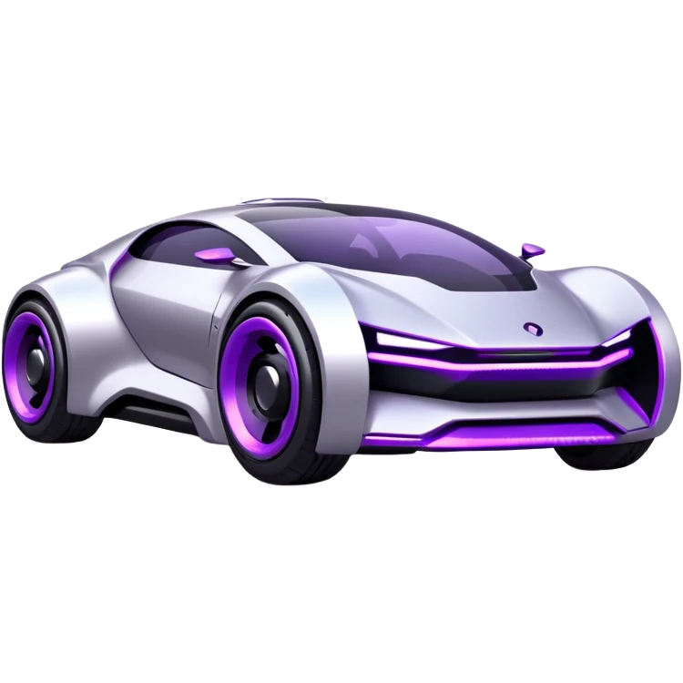 futuristic silver and black and purple cyberpunk car emoji