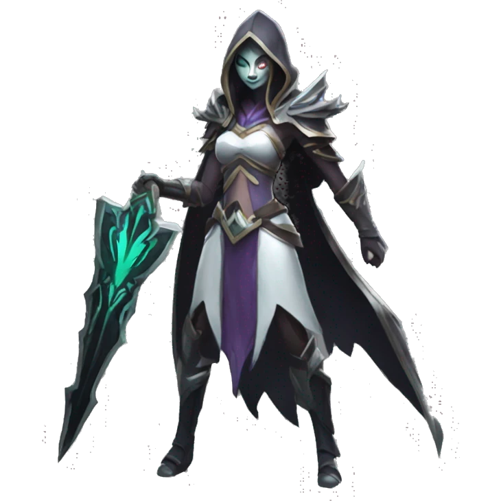 Without background, Hero Female Phantom Assasin from Dota 2, which disappears and Black King Bar appears emoji