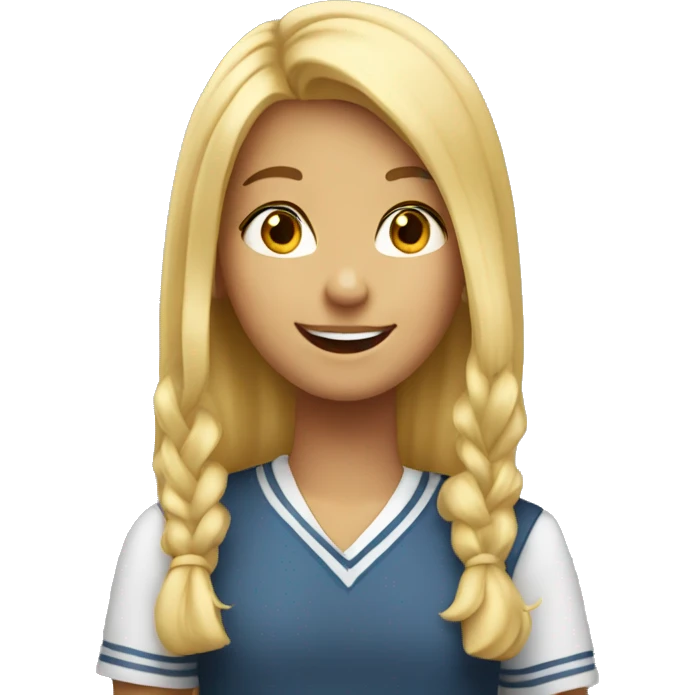 Girl with blonde hair happy at school emoji