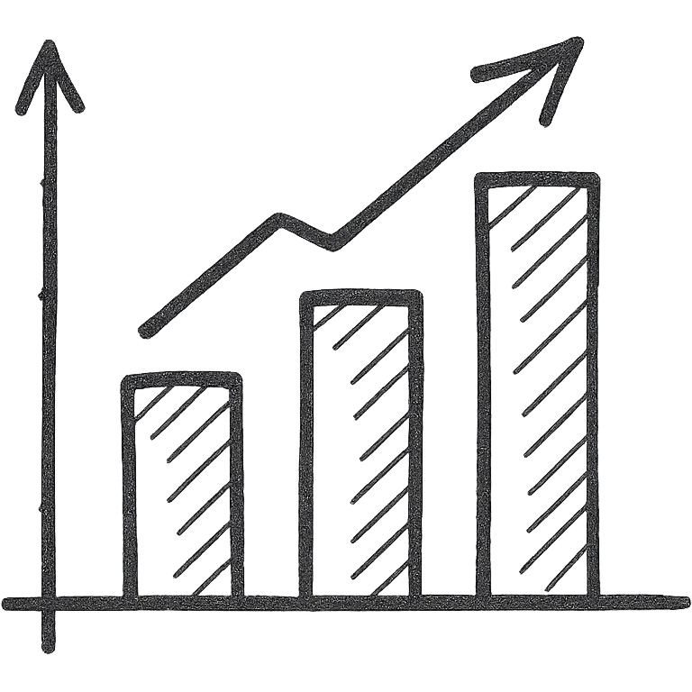 hand-drawn graph icon with sketchy lines emoji