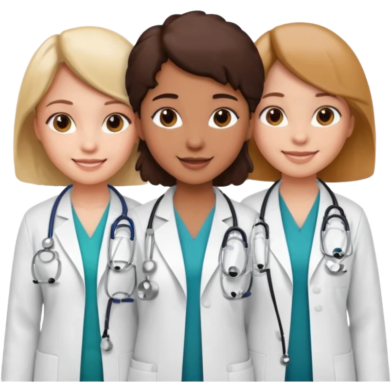 3 girls as doctors emoji