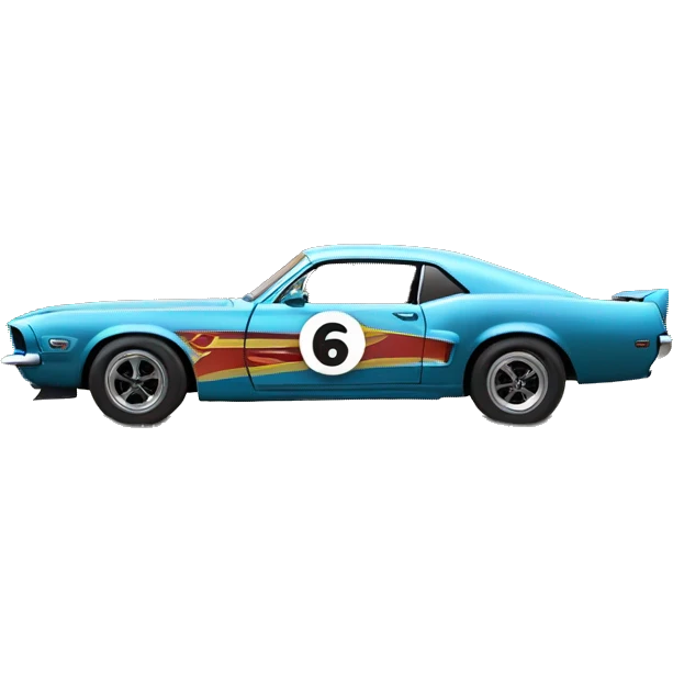 66 mustang racing a Pontiac firebird emoji