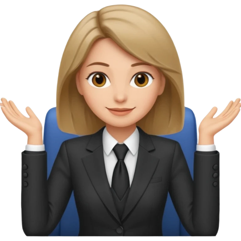 Девушка с темно русыми волосами которая начальник и она сидит красиво и счастлива  emoji