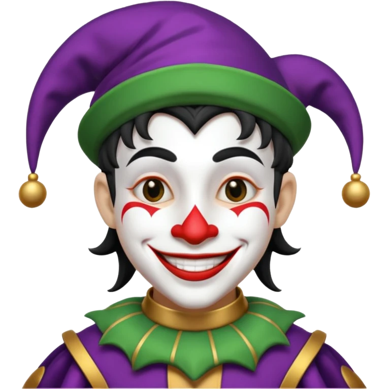 make a black and white jester emoji