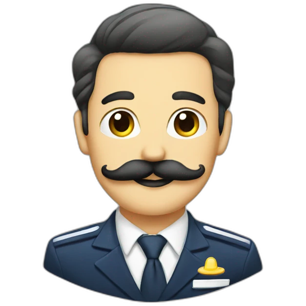 Flight attendants moustache emoji