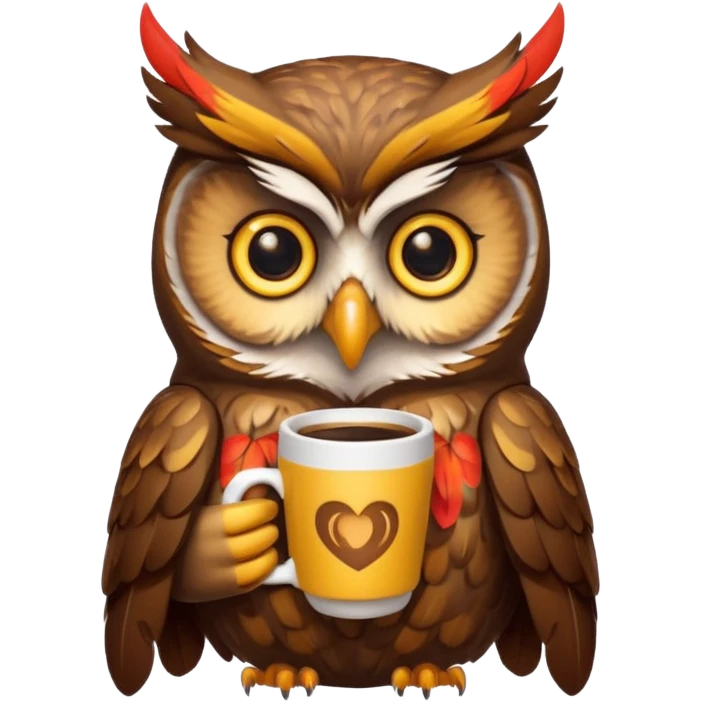 kahve içen baykuş  emoji