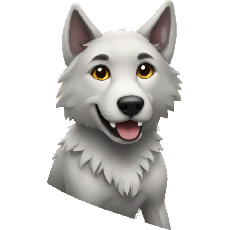 Dog wolf on a boat emoji