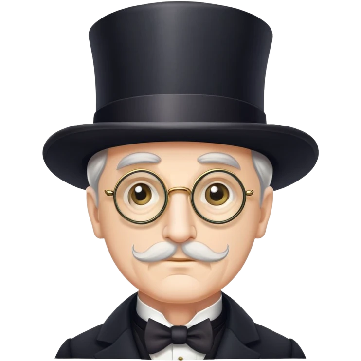 old elegant Victorian man with monocle and top hat emoji