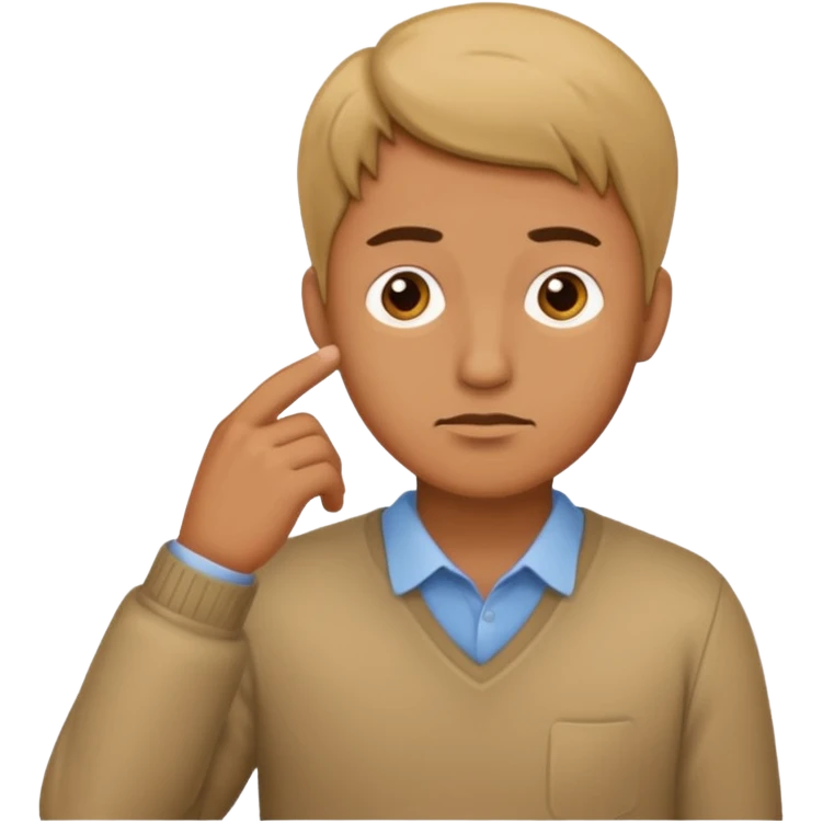مرد ایستاده در حال فکر کردن emoji