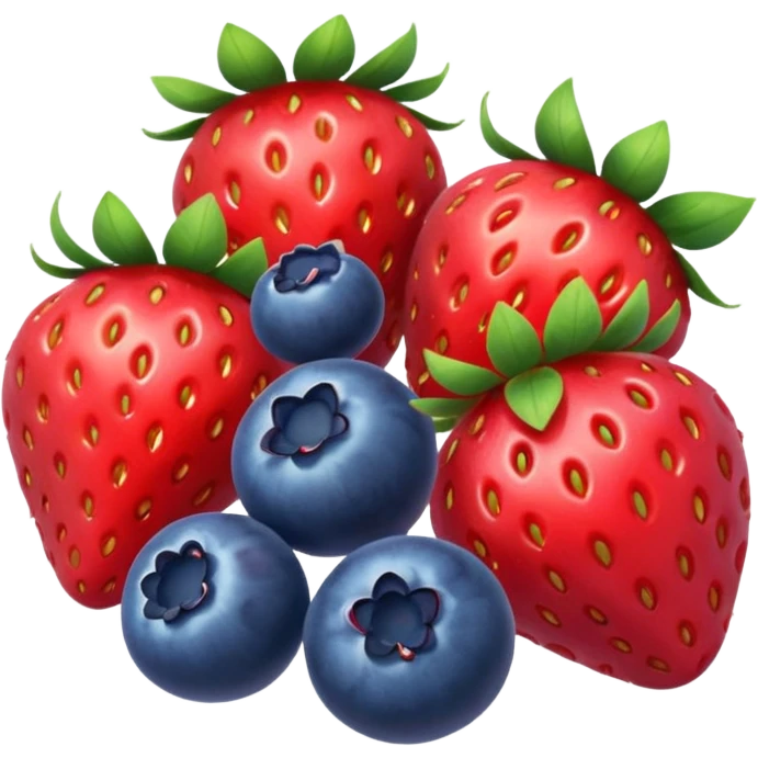 strawberries, blueberries, raspberries fun emoji