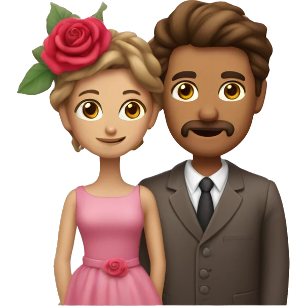 Hombre dándole una rosa a una mujer emoji