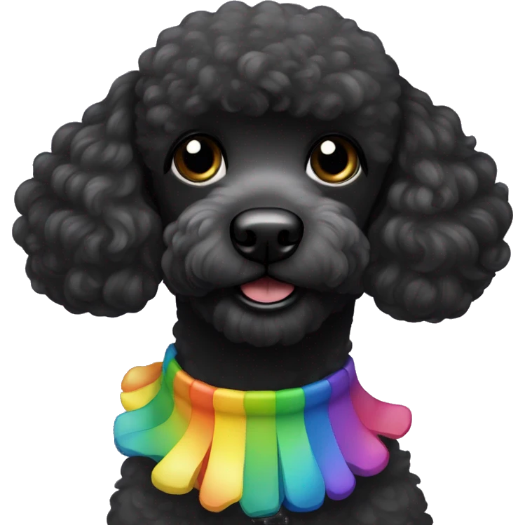 Black poodle with rainbow neckless emoji