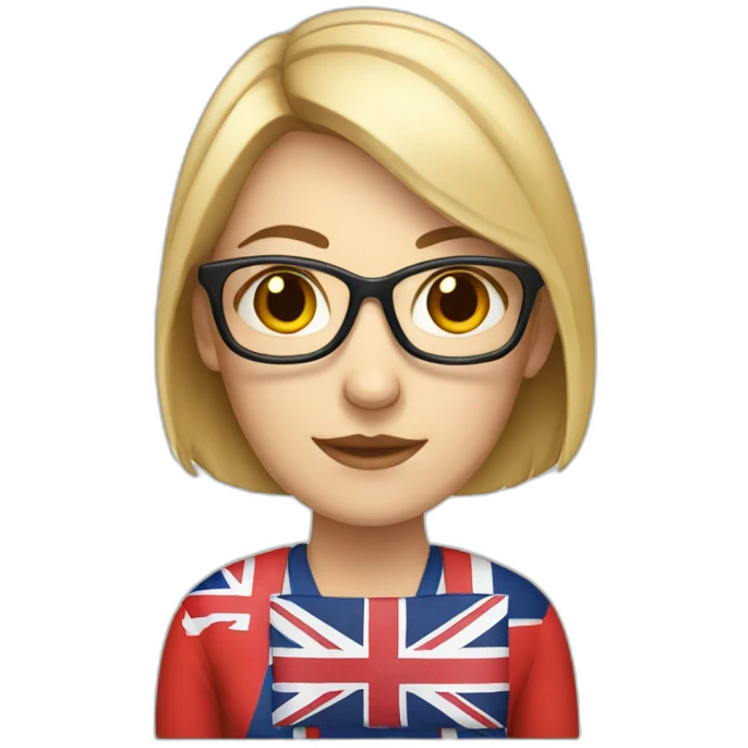 english teacher female with british flag emoji