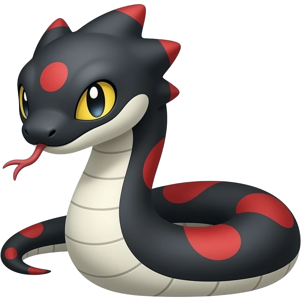 Black and red viper Fakemon Pokemon emoji