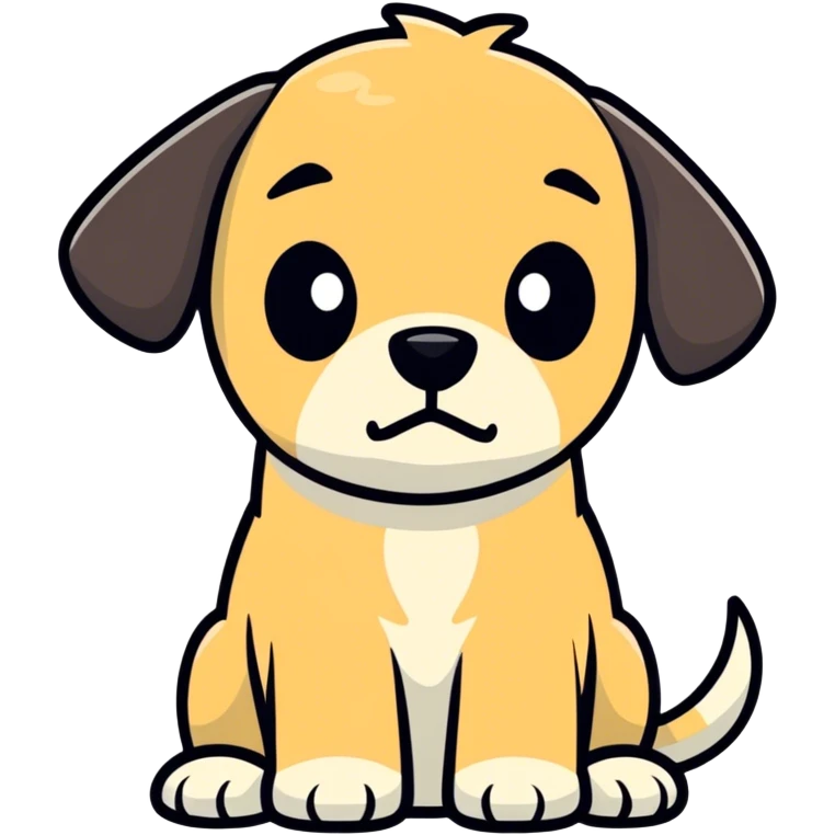 A thinking dog emoji