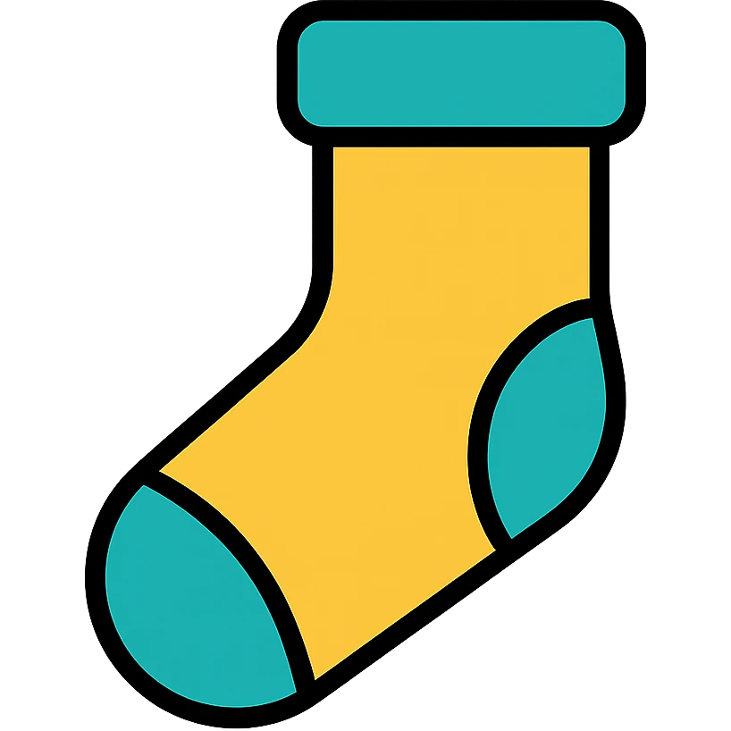 colored outline icon of a sock emoji
