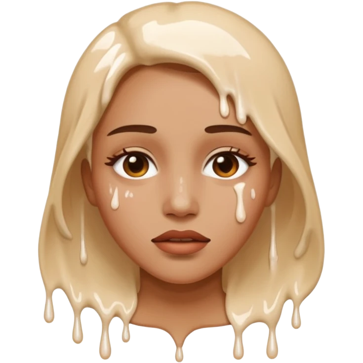White cum dripping on woman’s face emoji