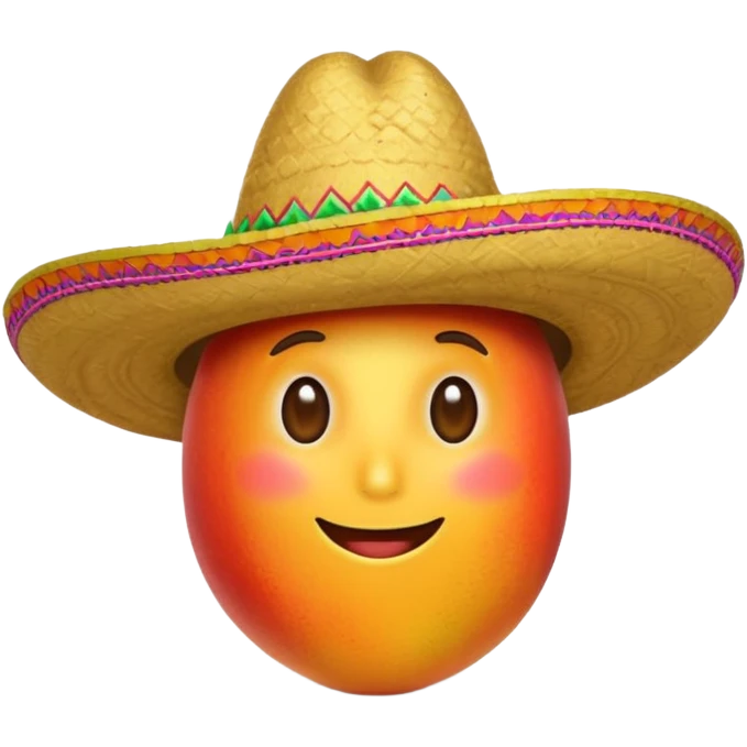 A mango wearing a sombrero emoji