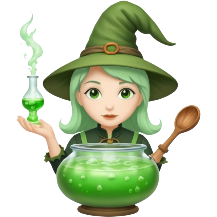 green witch cooking potion emoji
