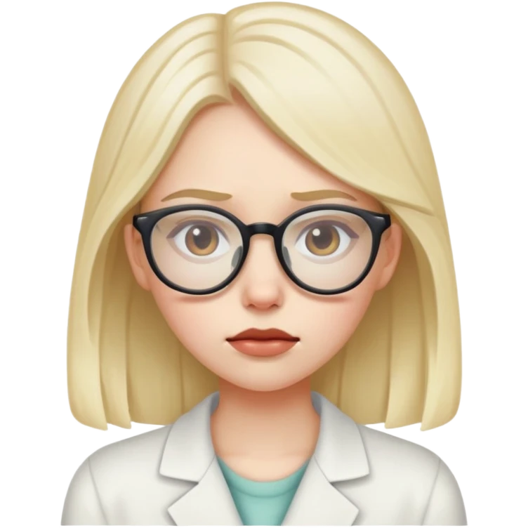 Pale girl with glasses sick emoji