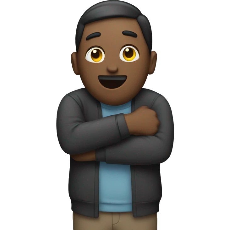 Man hugging tv emoji