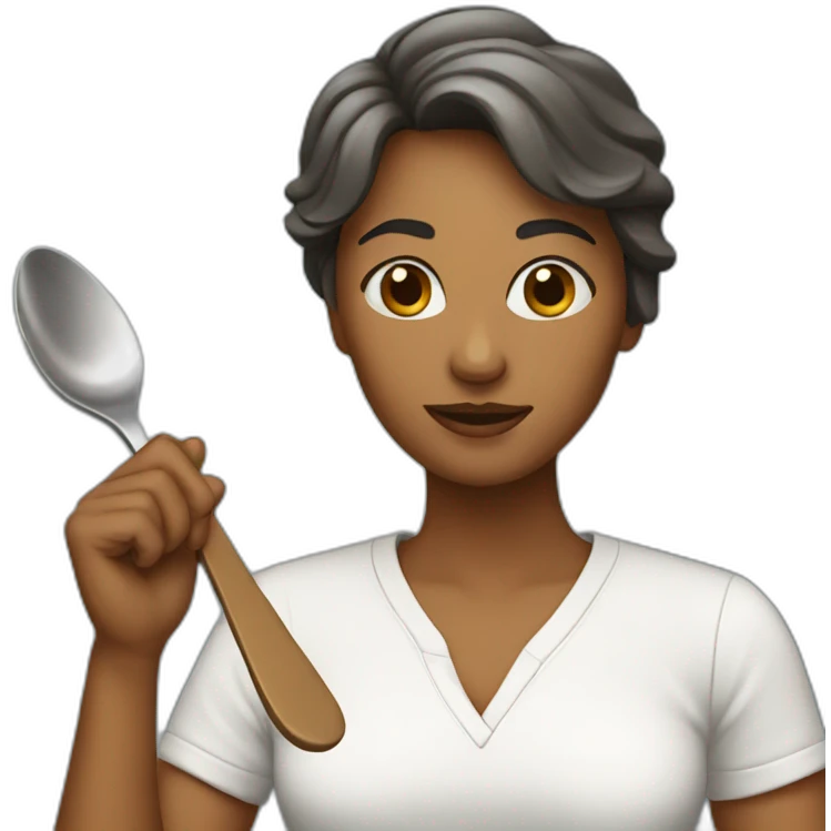 Woman with spoon emoji