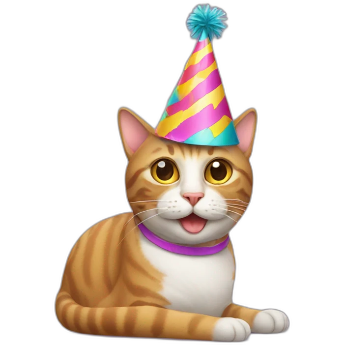 cat with a party hat emoji