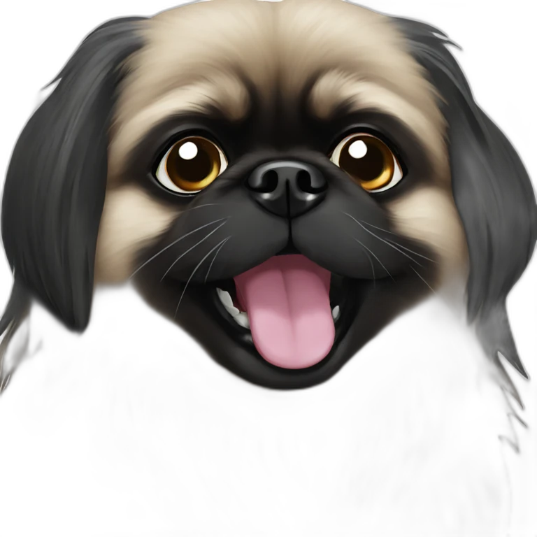Black face Pekingese emoji