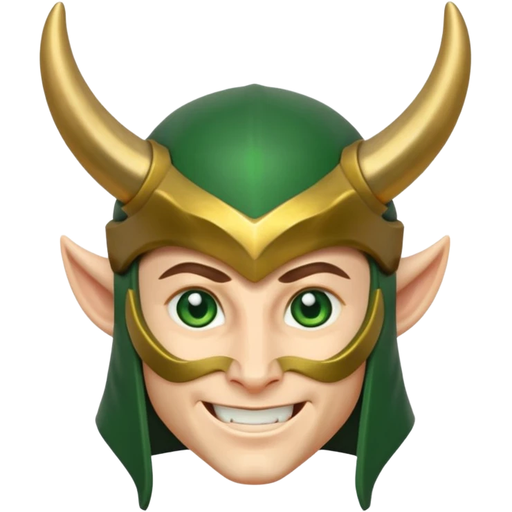 portrait of Loki – Horned helmet, mischievous grin








 emoji