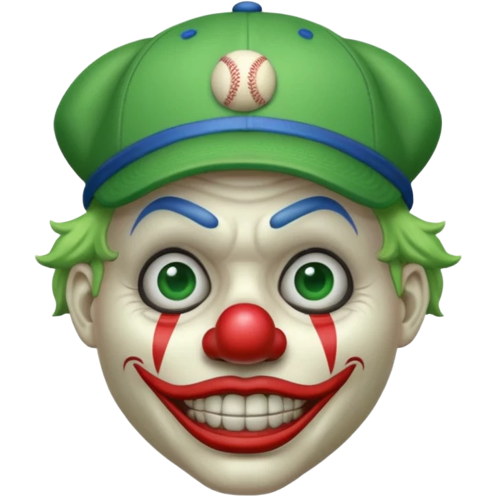toxic green clown with baseball cap emoji