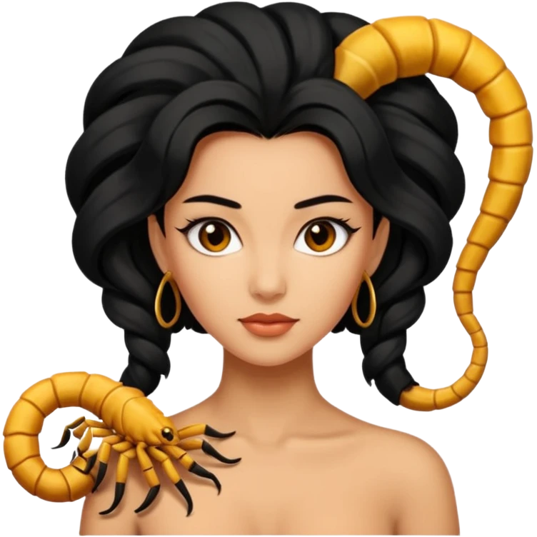 woman with a scorpion tail-shaped hairstyle. emoji