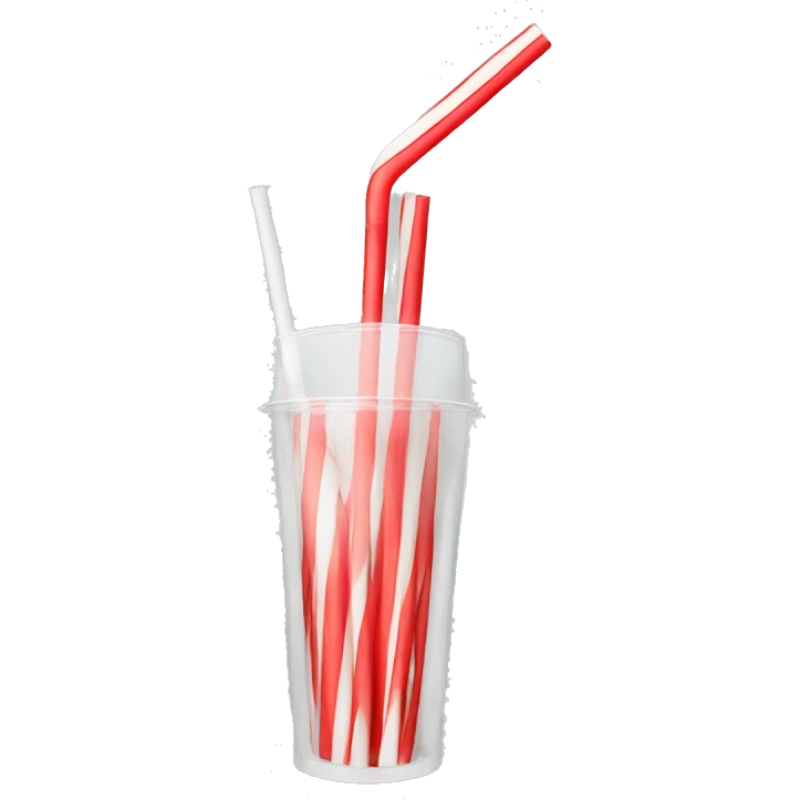 plastic straw red and white emoji