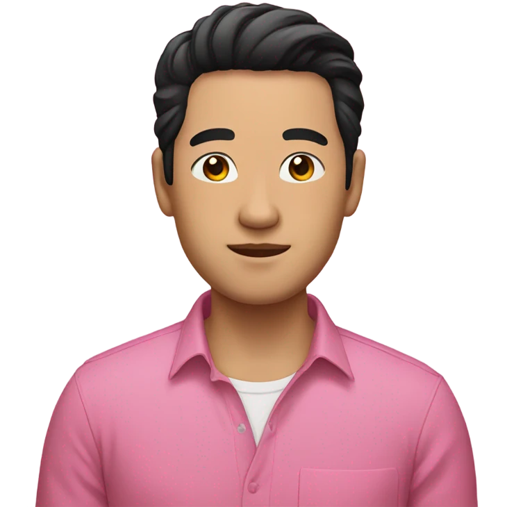 Chinese man in pink shirt black hair  emoji