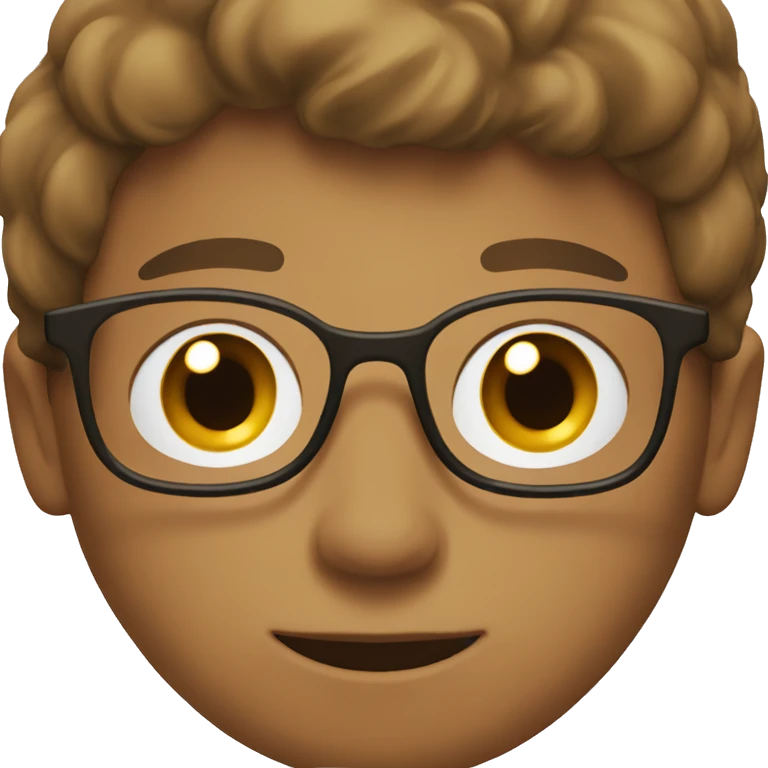 A white and brown boy with glasses emoji