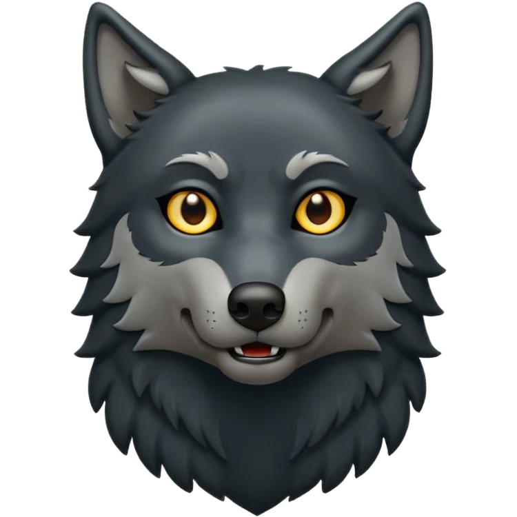 Black wolf howling eyes closed emoji