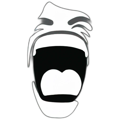 a silhouete man screaming  emoji
