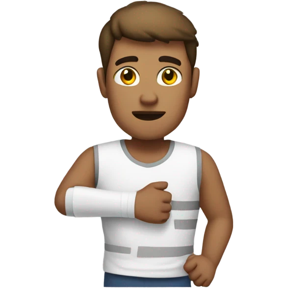 Guy in cast for broken bone emoji