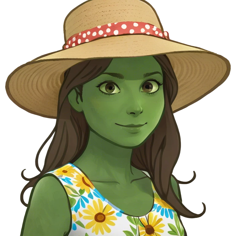 White woman with straight brown hair blue eyes emoji