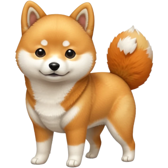 a full body of cute shiba emoji
