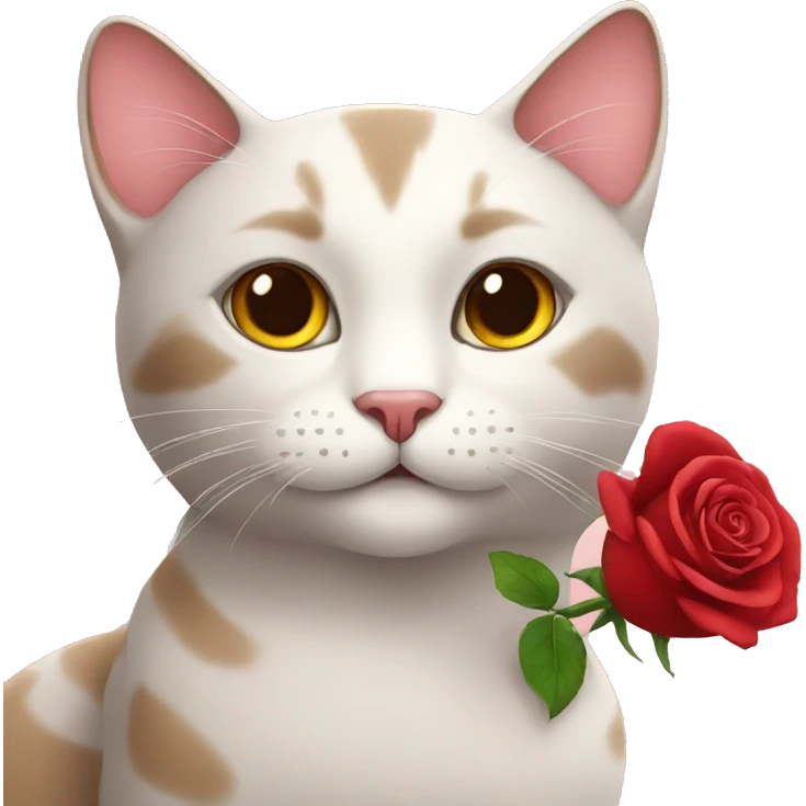 Cat with rose emoji
