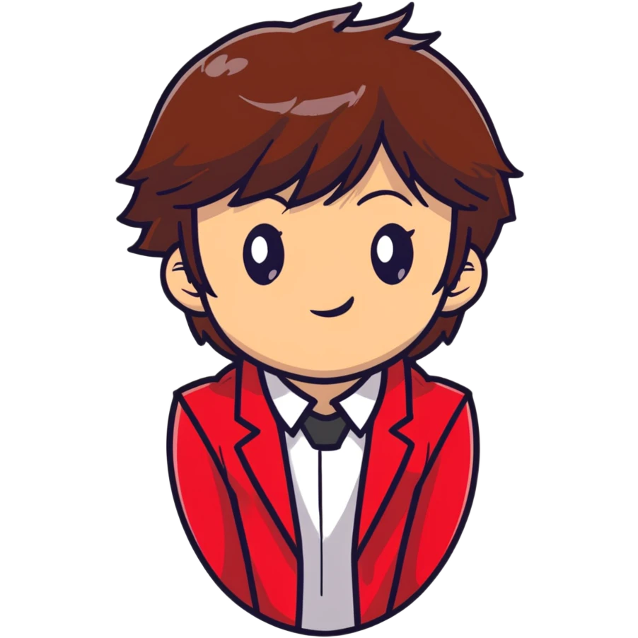 Kiyotaka Ayanokoji from Classroom of the Elite, calm and emotionless expression, brown hair with bangs, sharp eyes, wearing red school blazer with white shirt emoji