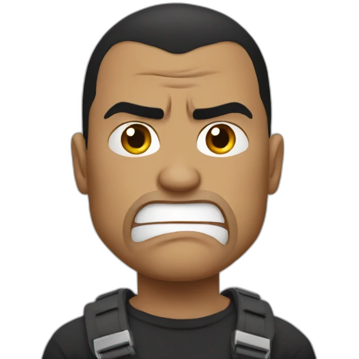 The rock angry emoji