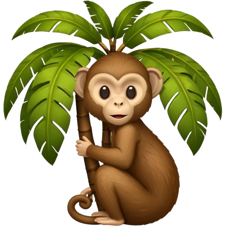 coconut tree with a monkey emoji