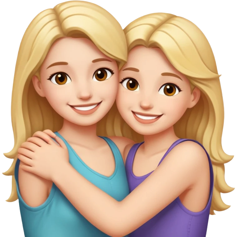 Girl hugs girl emoji